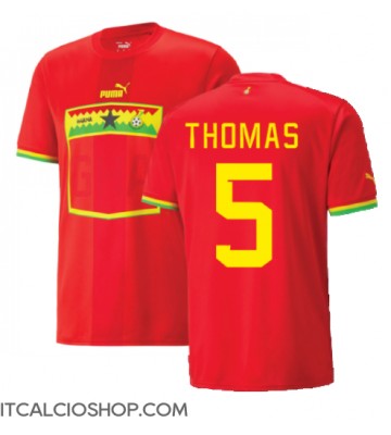 Ghana Thomas Partey #5 Seconda Maglia Mondiali 2022 Manica Corta